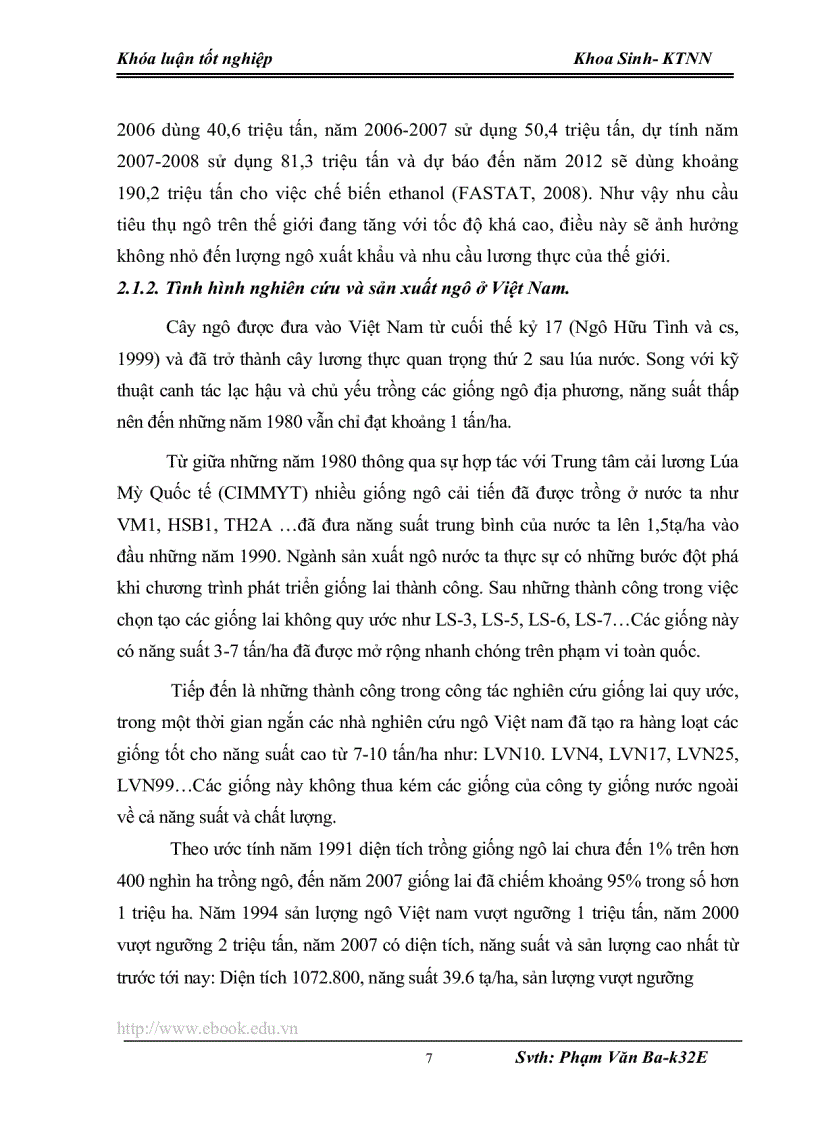 image for page Bước đầu nghiên cứu ảnh hưởng của mức độ phân bón đến sự sinh trưởng và năn suất của một số giống ngô nếp lai