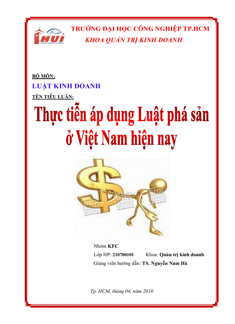 Thực tiễn áp dụng luật phá sản ở Việt Nam hiện nay
