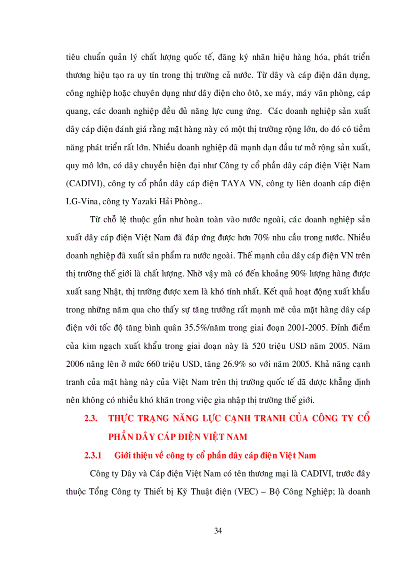 image for page Giải pháp nâng cao năng lực cạnh tranh của công ty cổ phần dây cáp điện Việt Nam CADIVI sau khi Việt Nam gia nhập WTO