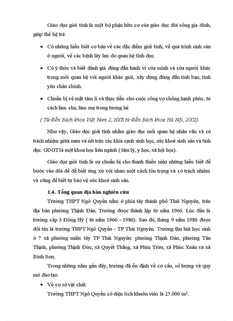 image for page Tìm hiểu thực trạng nhận thức của học sinh THPT về Giáo dục giới tính nghiên cứu trường hợp trường THPT Ngô Quyền TP Thái Nguyên