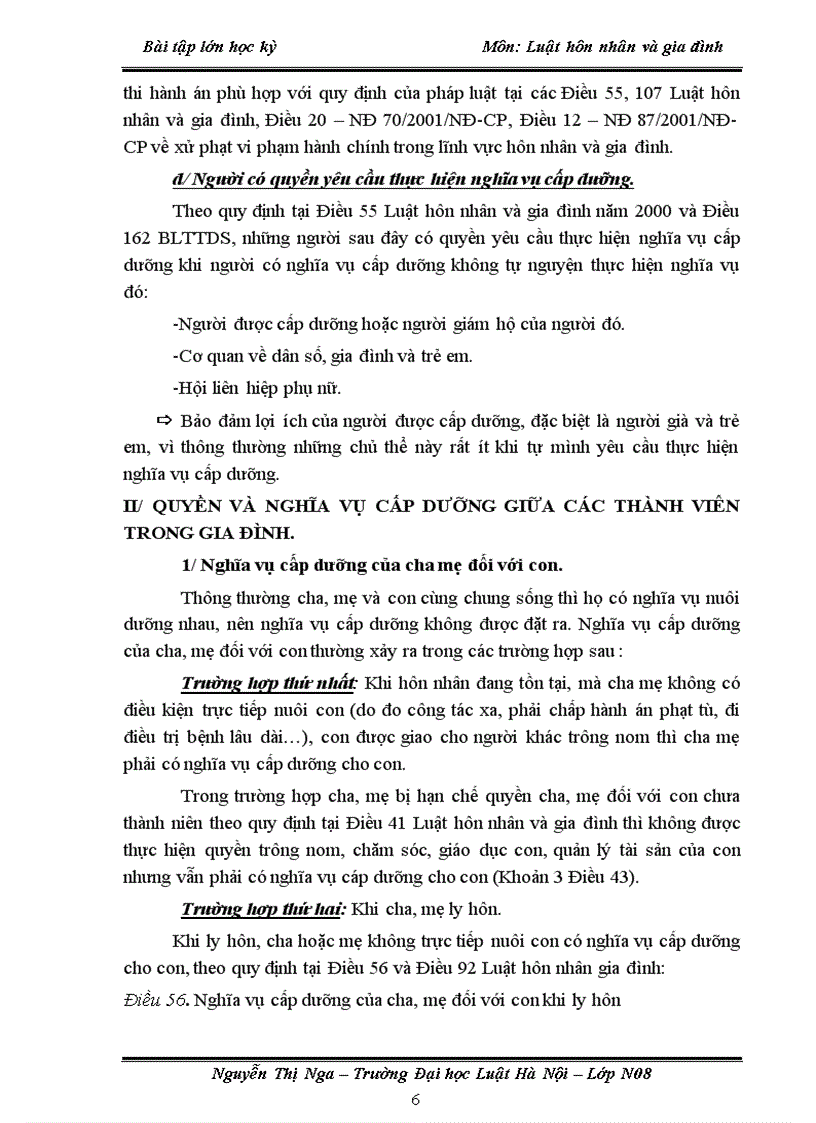 image for page Bài tập lớn học kỳ môn luật hôn nhân và gia đình Cấp dưỡng giữa các thành viên trong gia đình một số vấn đề lý luận và thực tiễn