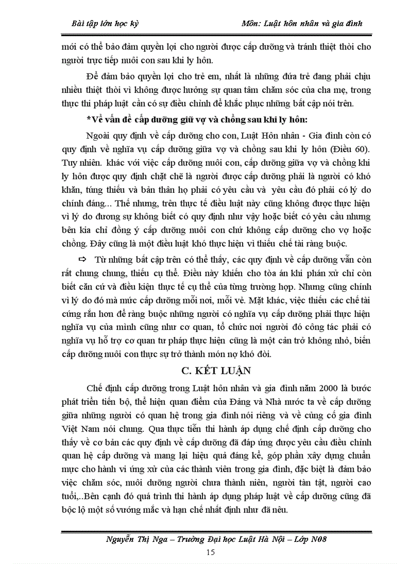 image for page Bài tập lớn học kỳ môn luật hôn nhân và gia đình Cấp dưỡng giữa các thành viên trong gia đình một số vấn đề lý luận và thực tiễn