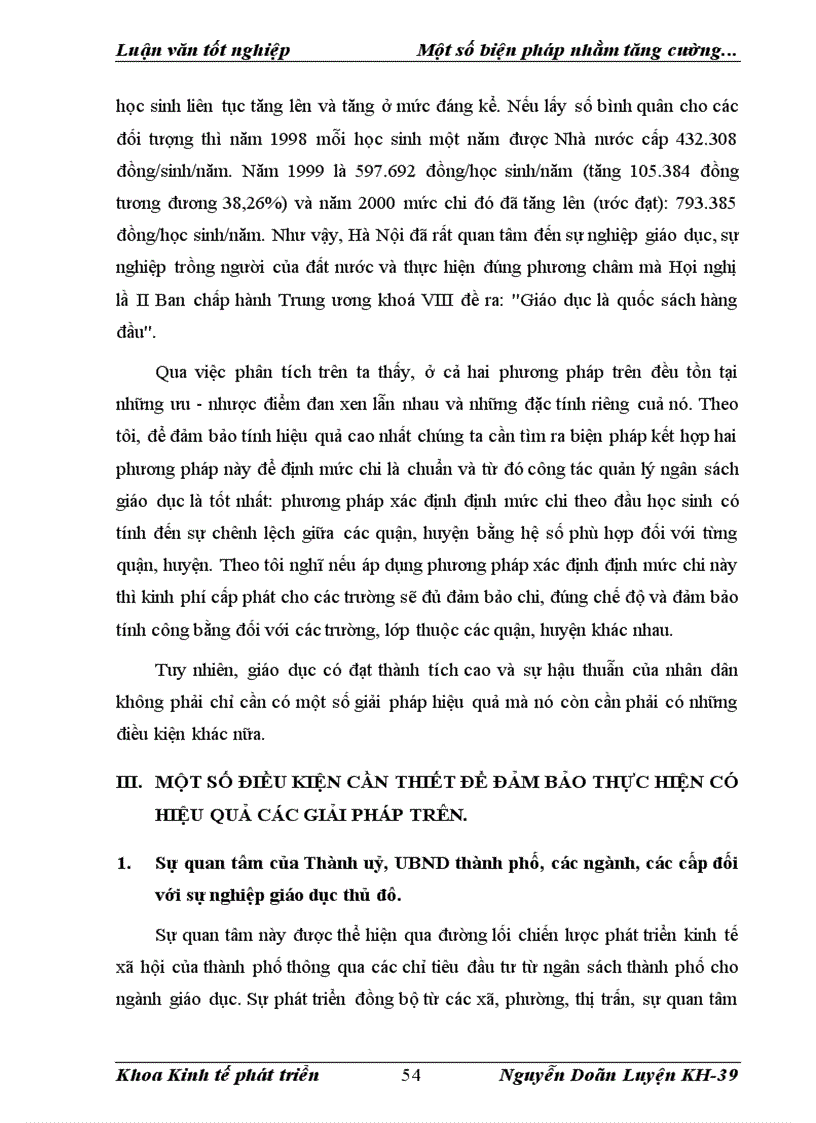 image for page Biện pháp nhằm tăng cường quản lý NSNN cho sự nghiệp giáo dục trên địa bàn Hà Nội đến năm 2005