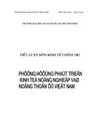 Phương hướng phát triển kinh tế nông nghiệp Việt Nam