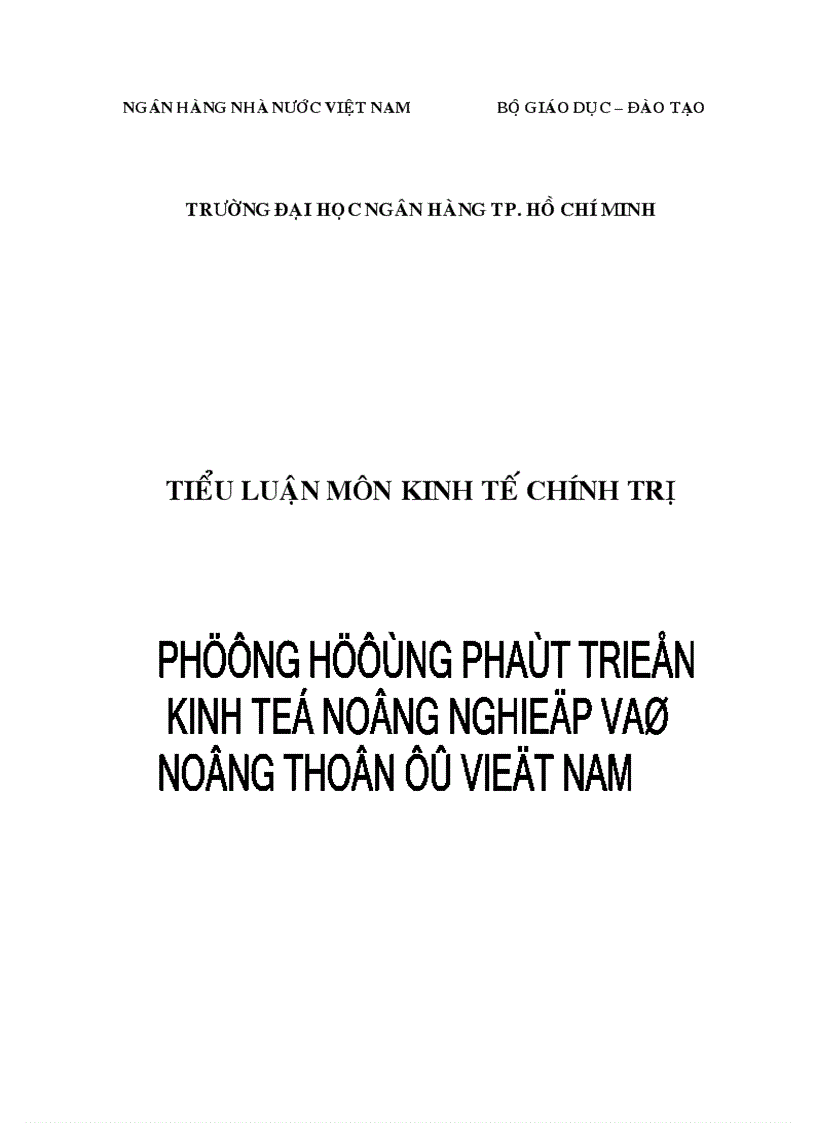 Phương hướng phát triển kinh tế nông nghiệp Việt Nam
