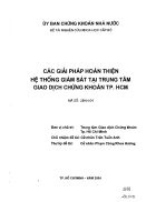 Các giải pháp hoàn thiện hệ thống giám sát tại trung tâm giao dịch chứng khoán TP HCM