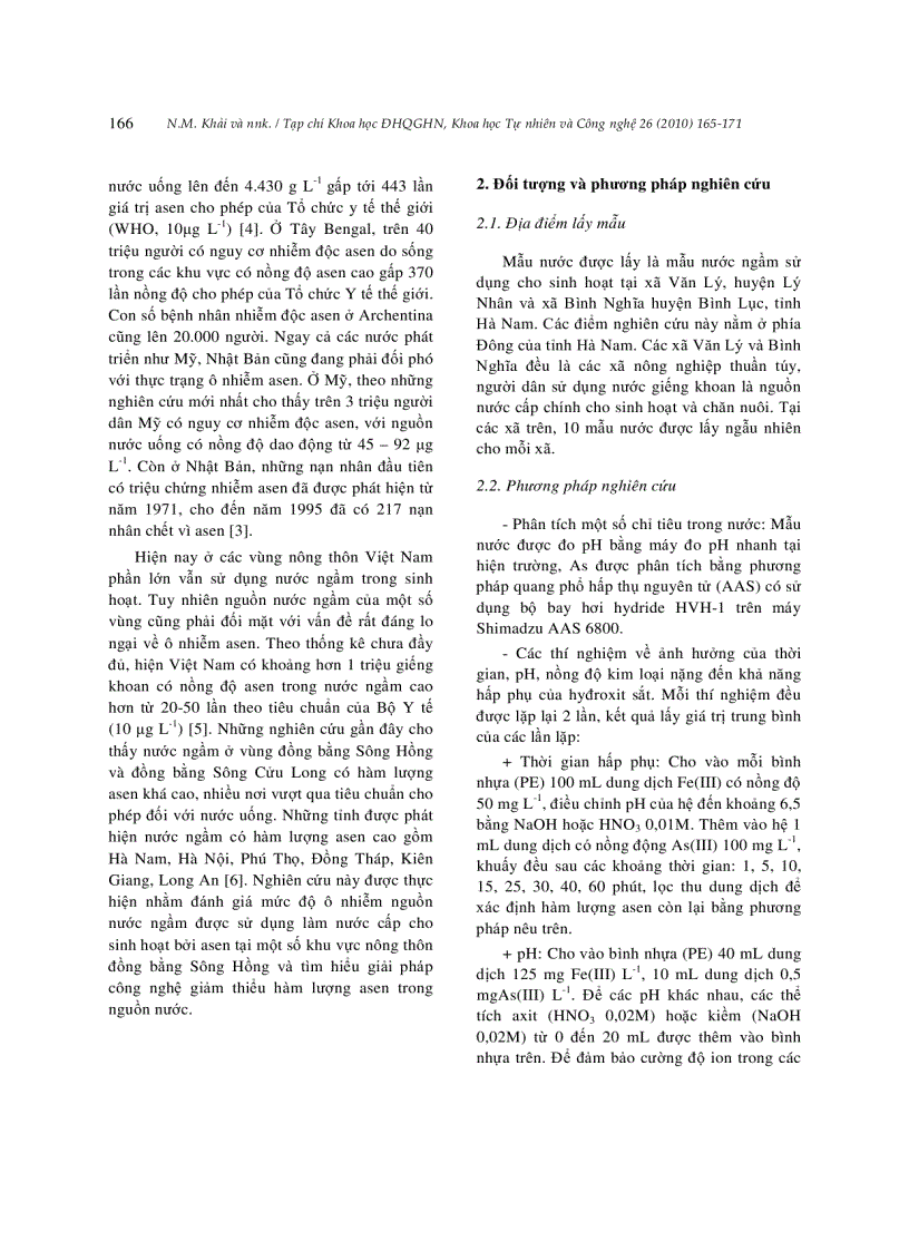 image for page Nghiên cứu khả năng hấp thụ asen của hydroxit sắt