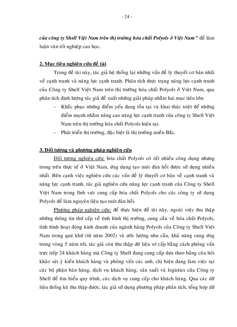 image for page Nâng cao năng lực cạnh tranh của công ty Shell Việt Nam trên thị trường hóa chất Polyols ở Việt Nam