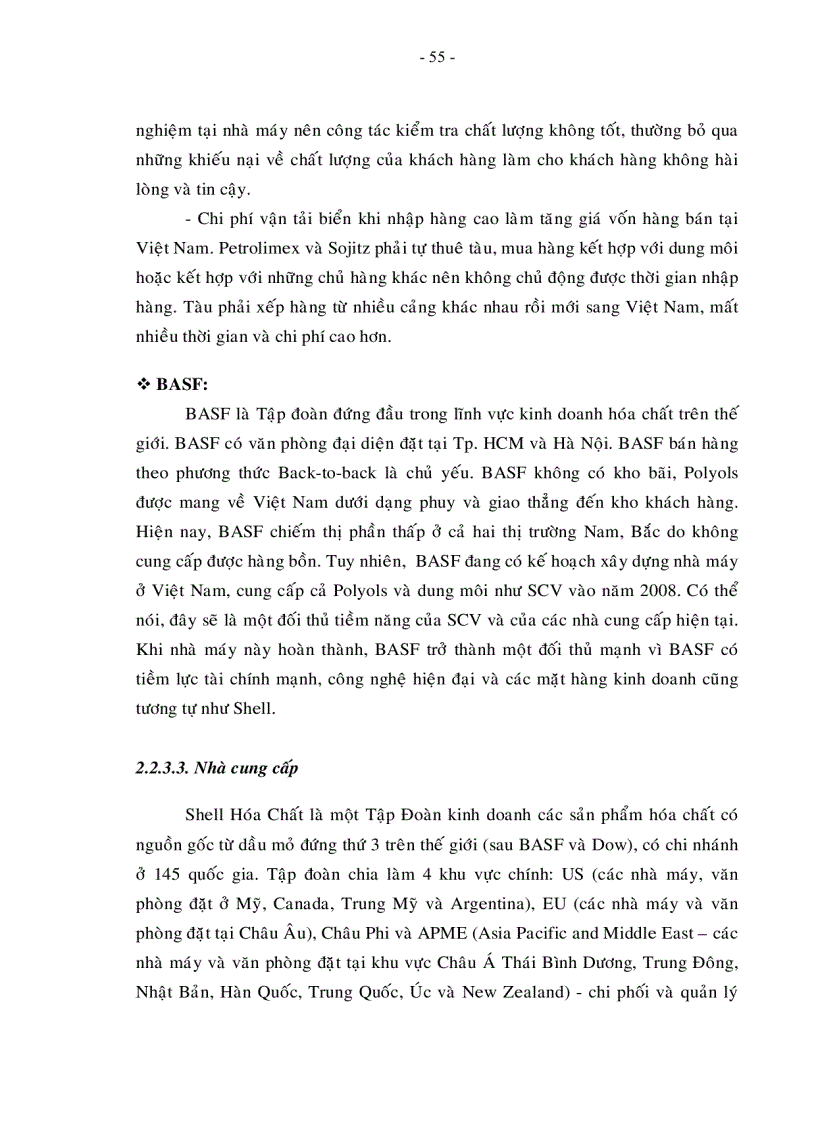 image for page Nâng cao năng lực cạnh tranh của công ty Shell Việt Nam trên thị trường hóa chất Polyols ở Việt Nam