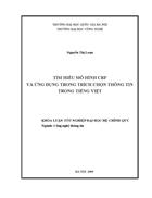 Tìm hiểu mô hình crf và ứng dụng trong trích chọn thông tin trong tiếng việt