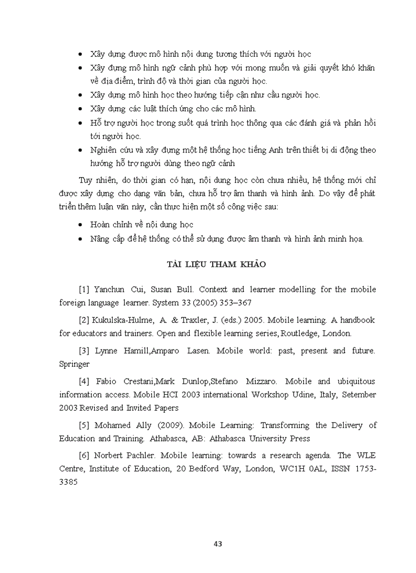 image for page Nghiên cứu xây dựng ứng dụng hệ thống học tiếng anh theo nhu cầu người học trên thiết bị di động