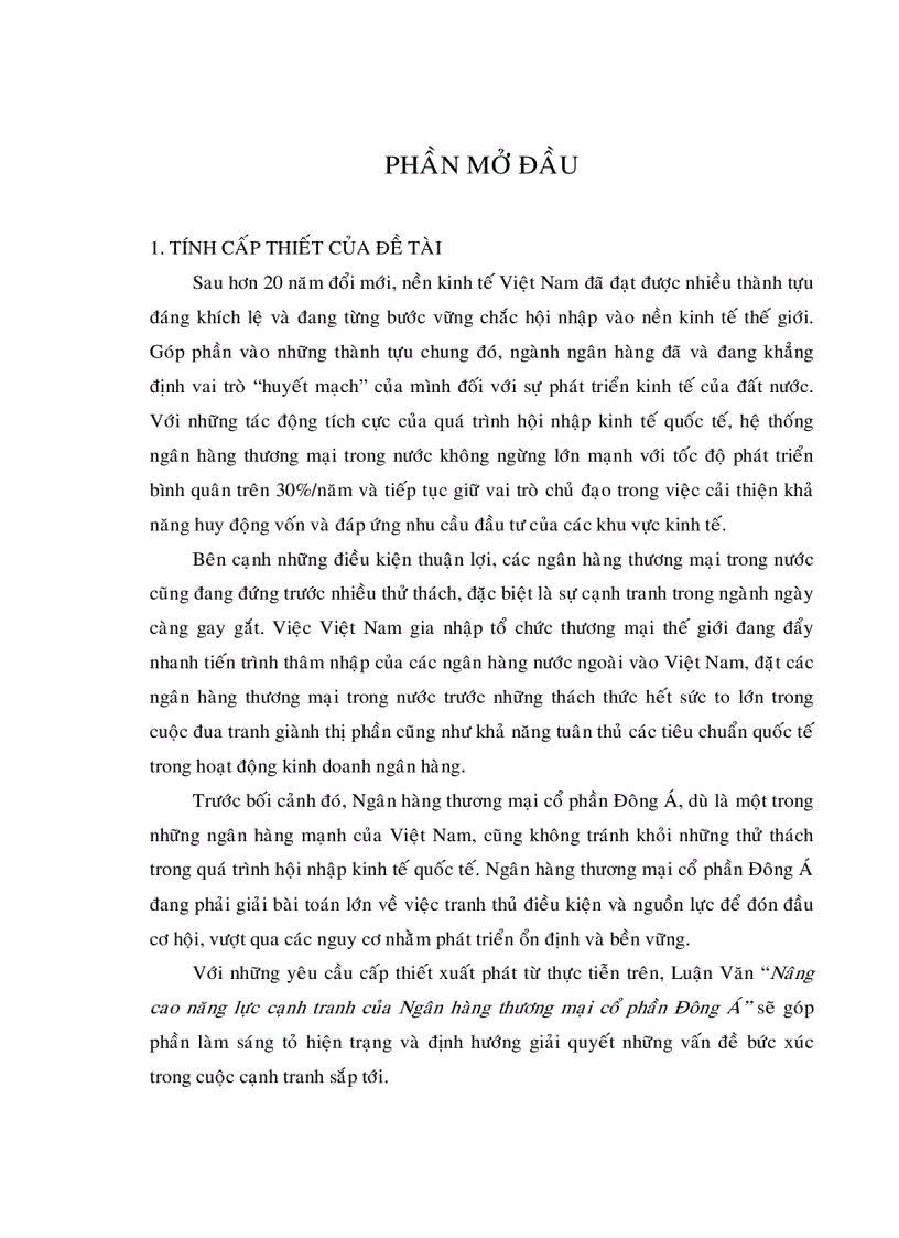 image for page Nâng cao năng lực cạnh tranh của ngân hàng thương mại cổ phần Đông Á