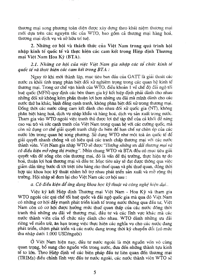 image for page Một số vấn đề chủ yếu cần xử lý khi thực hiện các cam kết trong hiệp định thương mại Việt Nam Hoa Kỳ và tiến trình tham gia WTO của Việt Nam