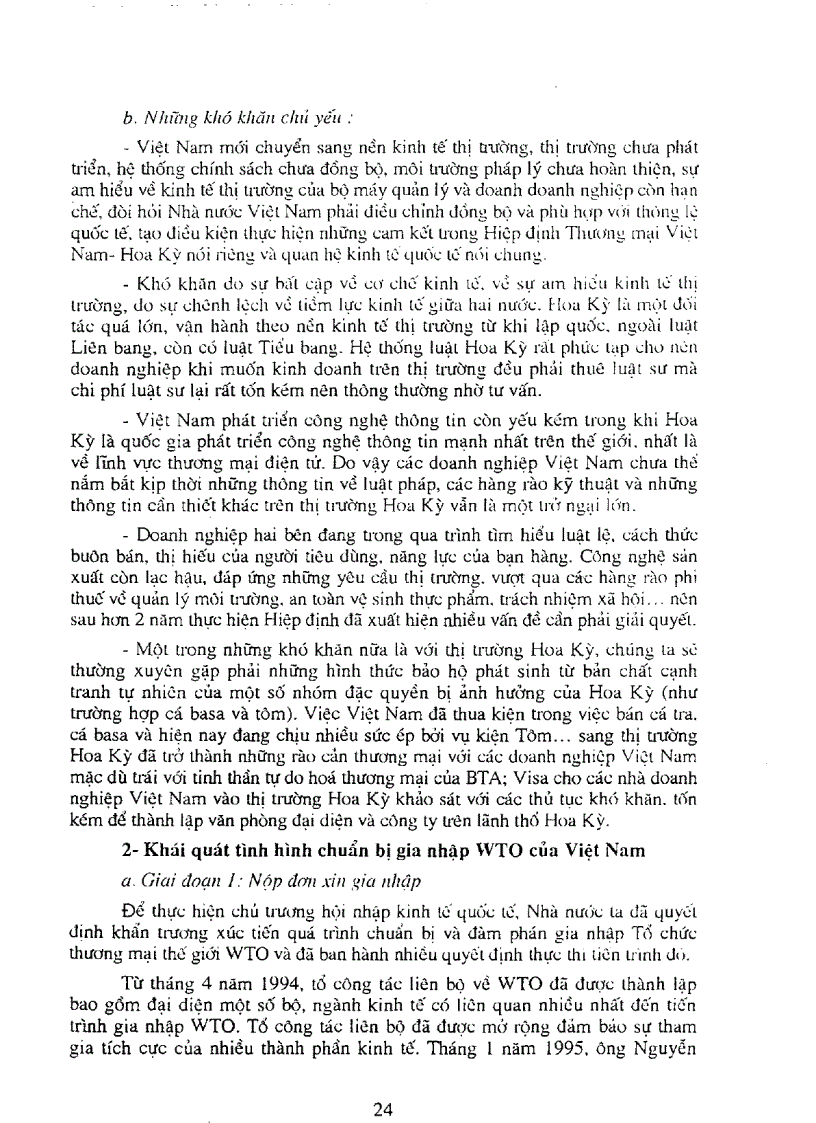 image for page Một số vấn đề chủ yếu cần xử lý khi thực hiện các cam kết trong hiệp định thương mại Việt Nam Hoa Kỳ và tiến trình tham gia WTO của Việt Nam