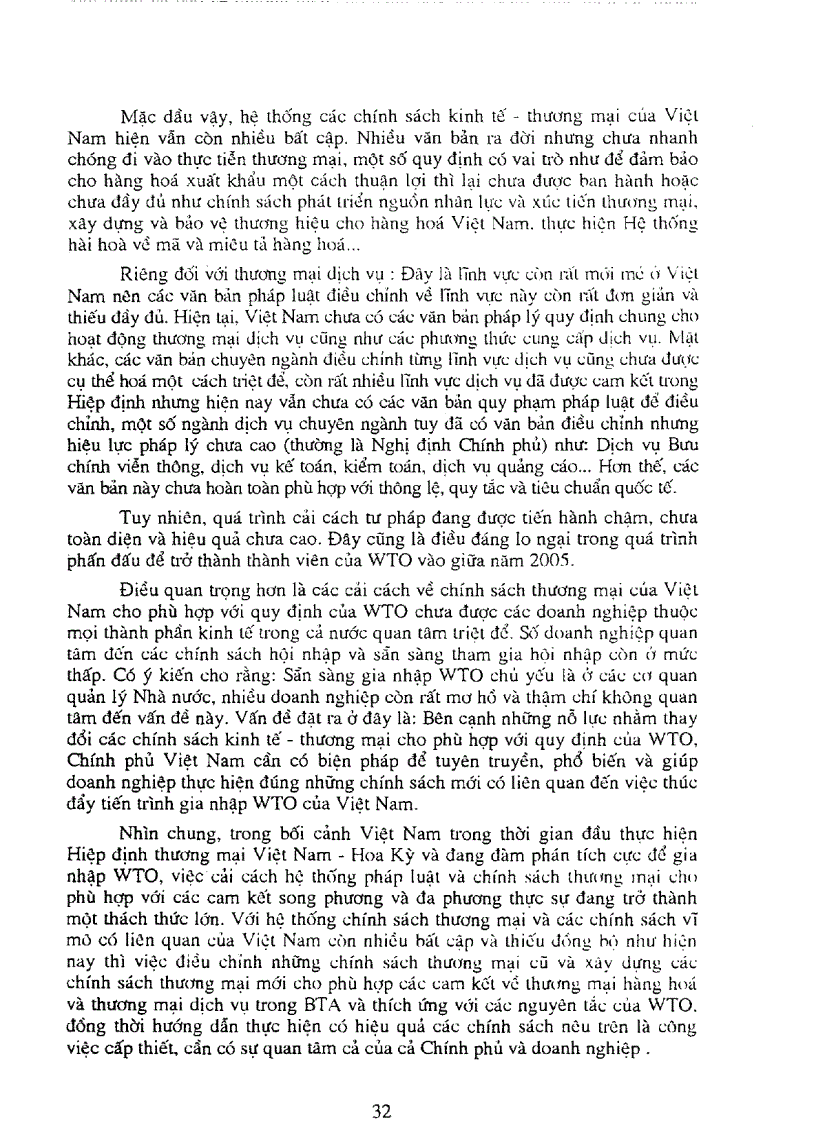 image for page Một số vấn đề chủ yếu cần xử lý khi thực hiện các cam kết trong hiệp định thương mại Việt Nam Hoa Kỳ và tiến trình tham gia WTO của Việt Nam