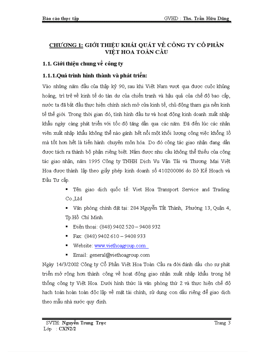Đề tài tốt nghiệp chuyên ngành xuất nhập khẩu Quy trình nhận hàng hóa nhập khẩu của Công ty Việt Toàn Cầu