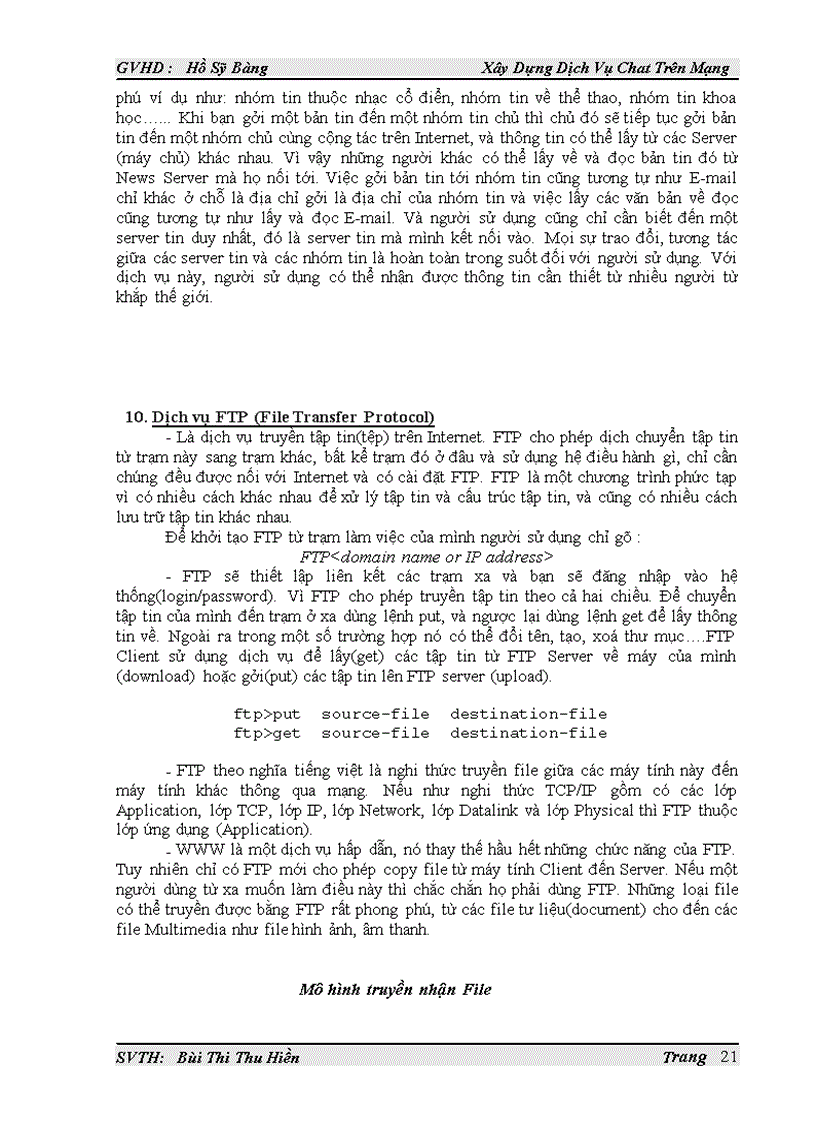 image for page Xây dựng dịch vụ Chat trên mạng Trường đại học bách khoa hà nội trường đại học thuỷ sản khoa công nghệ thông tin năm 2003 112 trang