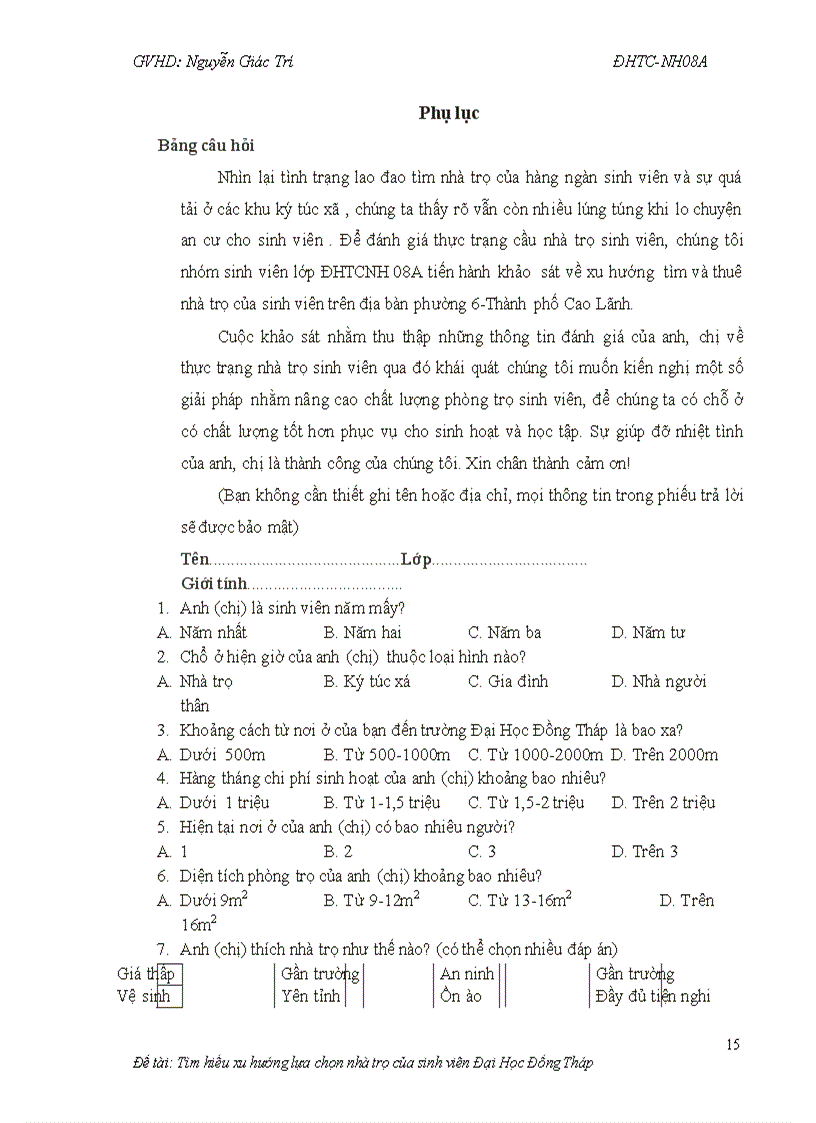 image for page Tìm hiểu xu hướng lựa chọn nhà trọ của sinh viên đại học Đồng Tháp