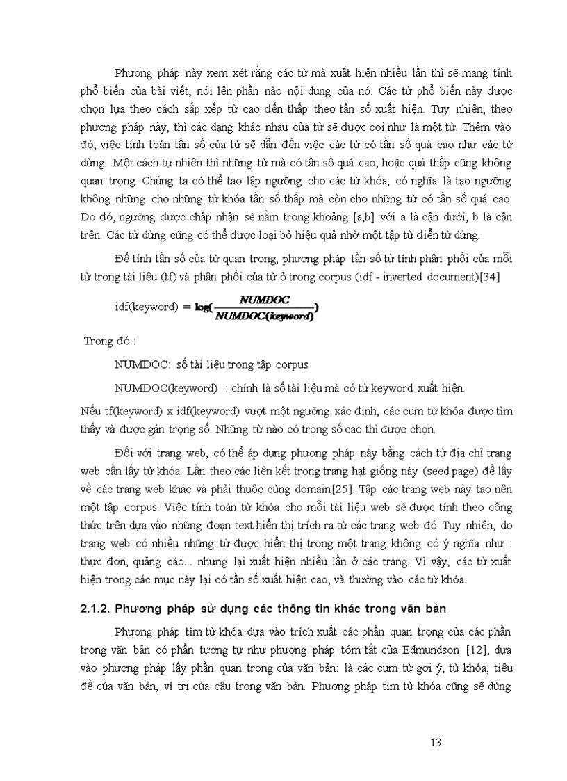 image for page Bài toán trích xuất từ khoá cho trang web áp dụng phương pháp phân tích thẻ html và đồ thị web