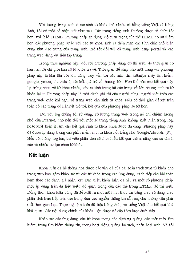 image for page Bài toán trích xuất từ khoá cho trang web áp dụng phương pháp phân tích thẻ html và đồ thị web
