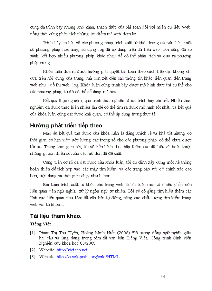 image for page Bài toán trích xuất từ khoá cho trang web áp dụng phương pháp phân tích thẻ html và đồ thị web