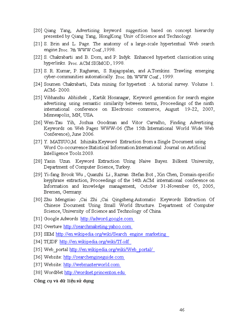 image for page Bài toán trích xuất từ khoá cho trang web áp dụng phương pháp phân tích thẻ html và đồ thị web