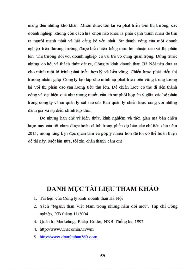 image for page Chiến lược mở rộng thị trường của công ty kinh doanh than Hà Nội đến năm 2015