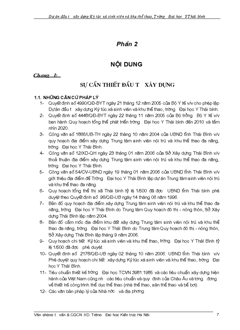 image for page Mẫu lập dự án đã được phê duyệt Dự án đầu tư xây dựng KÝ TÚC XÁ SINH VIÊN VÀ KHU THỂ THAO TRƯỜNG ĐẠI HỌC Y THÁI BÌNH