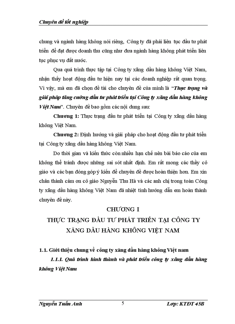 image for page Tăng cường đầu tư phát triển tại Công ty xăng dầu hàng không Việt Nam Thực trạng và giải pháp