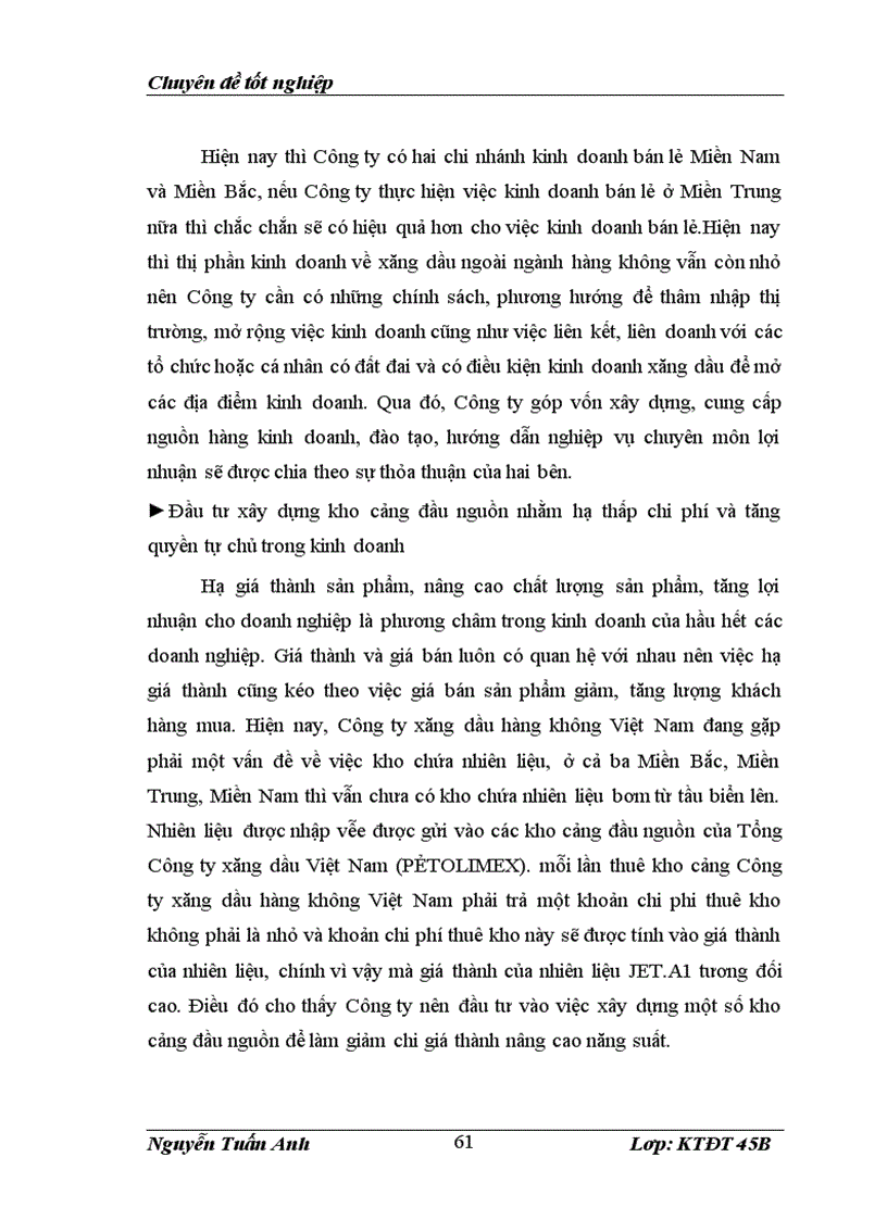 image for page Tăng cường đầu tư phát triển tại Công ty xăng dầu hàng không Việt Nam Thực trạng và giải pháp