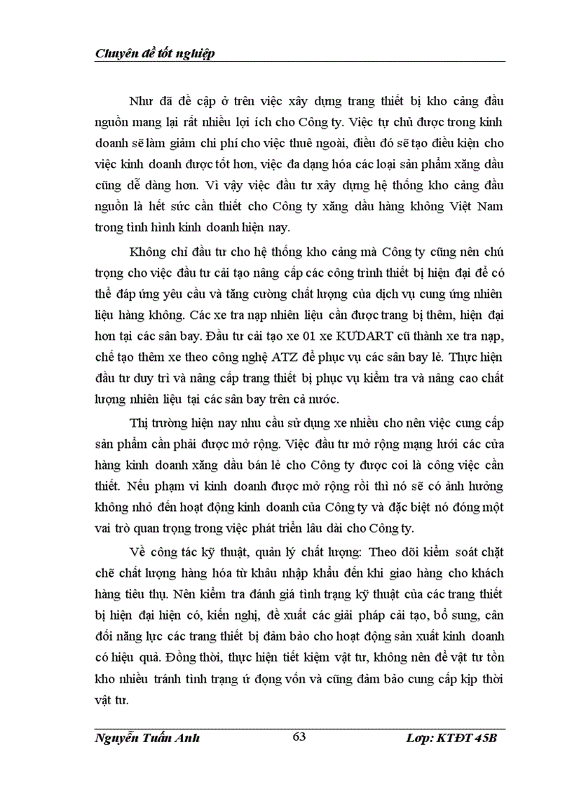 image for page Tăng cường đầu tư phát triển tại Công ty xăng dầu hàng không Việt Nam Thực trạng và giải pháp