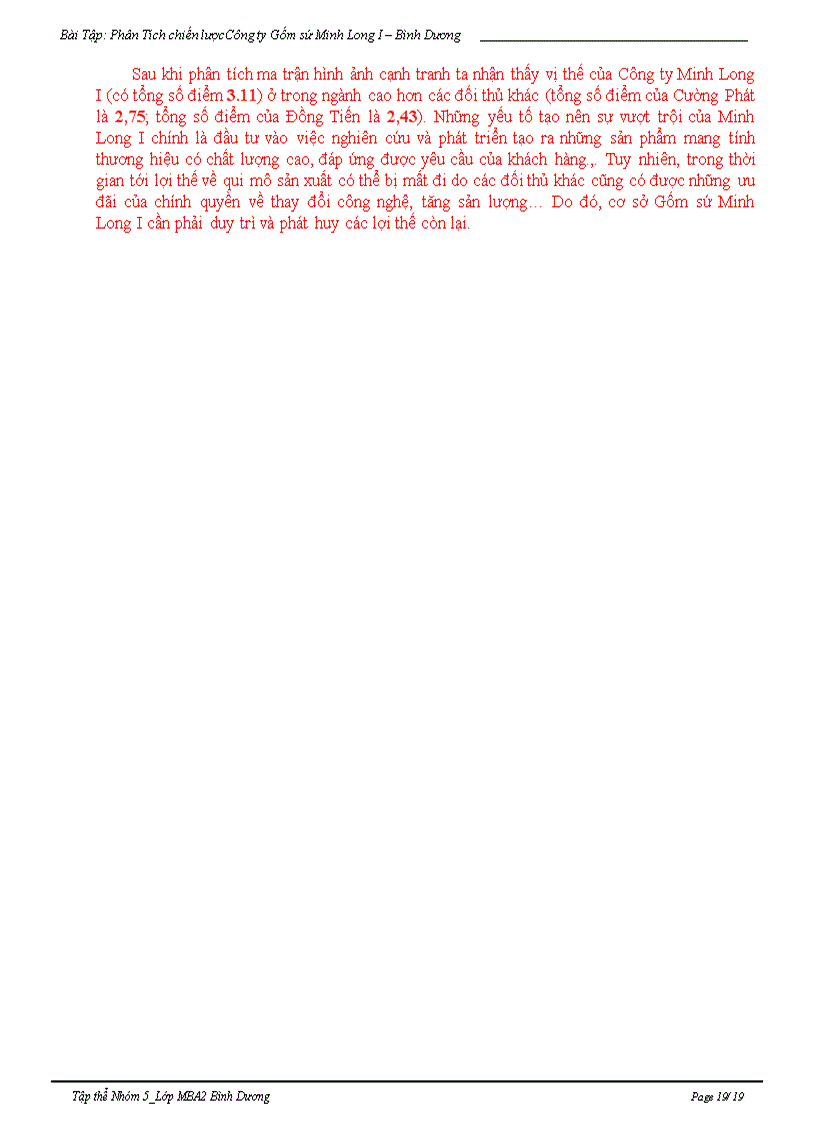 image for page Phân Tích chiến lược Công ty Gốm sứ Minh Long I Bình Dương