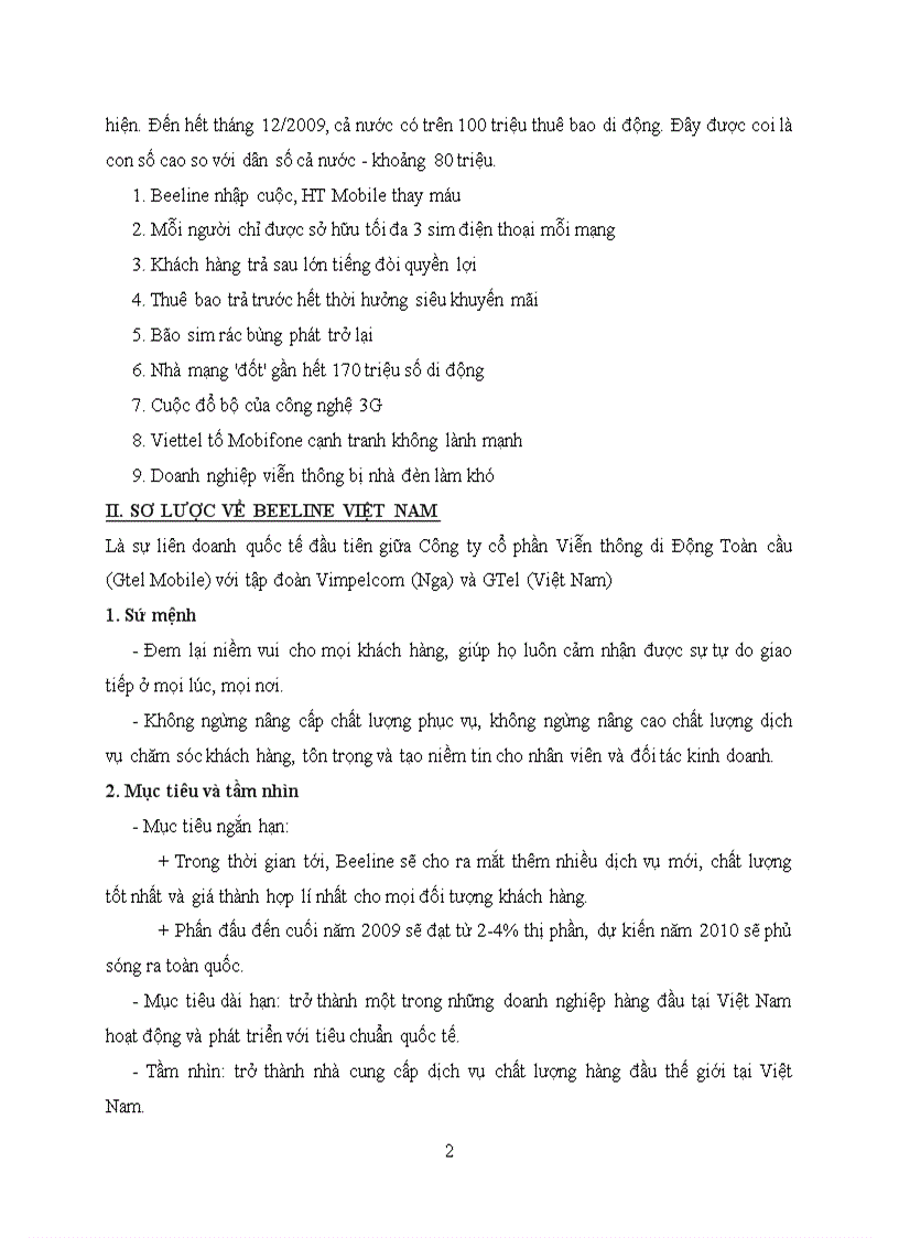 image for page Phân tích sự thành công chiến lược định vị thị trường của beeline việt nam