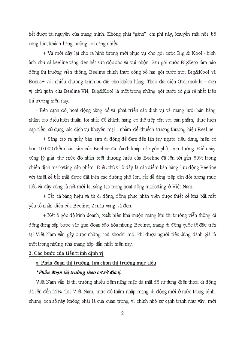 image for page Phân tích sự thành công chiến lược định vị thị trường của beeline việt nam