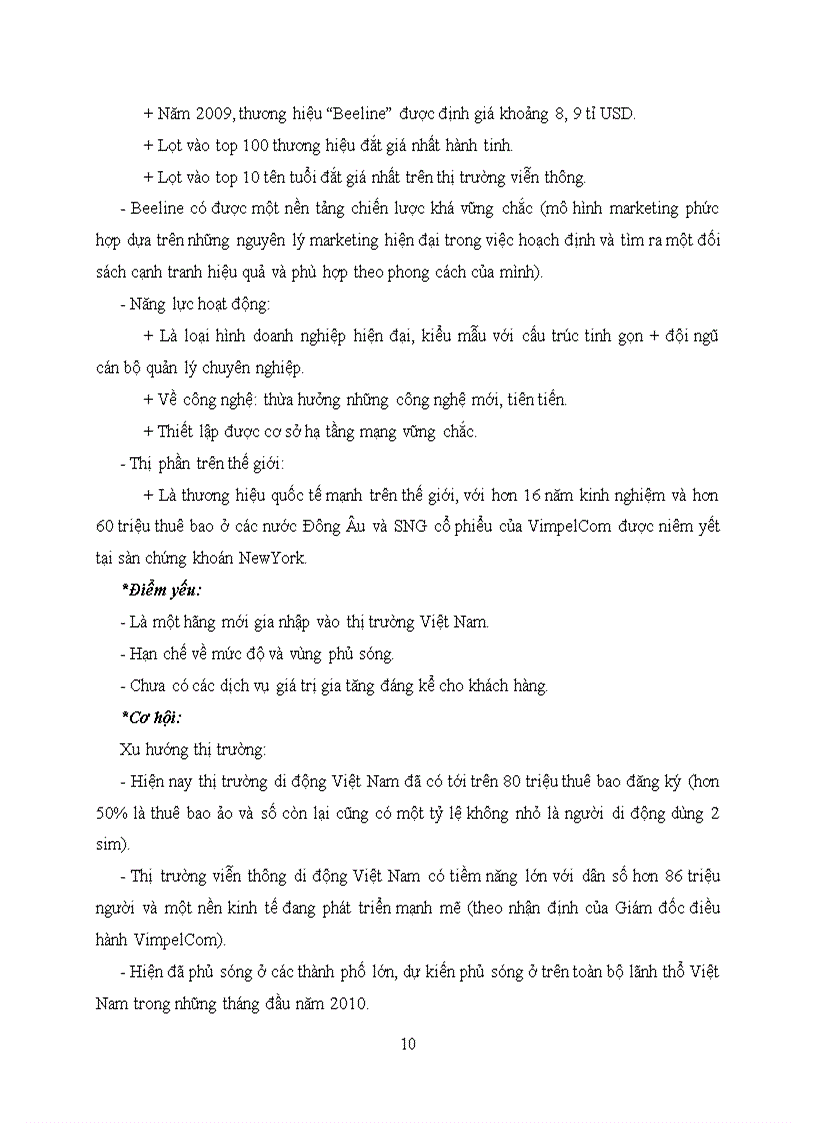 image for page Phân tích sự thành công chiến lược định vị thị trường của beeline việt nam