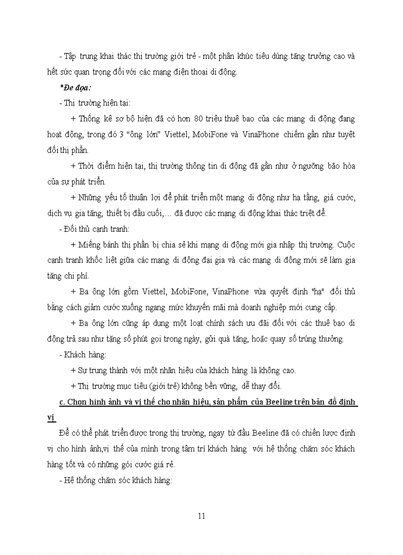 image for page Phân tích sự thành công chiến lược định vị thị trường của beeline việt nam