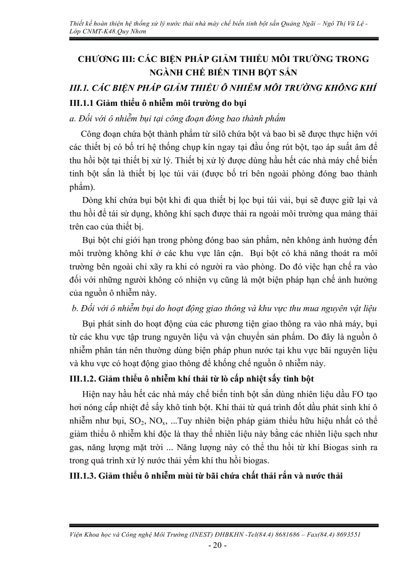 image for page Thiết kế hoàn thiện hệ thống xử lý nước thải nhà máy chế biến tinh bột sắn Quảng Ngãi