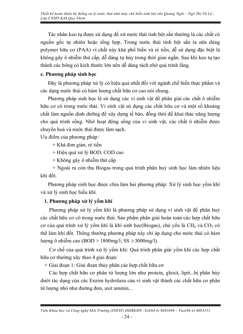 image for page Thiết kế hoàn thiện hệ thống xử lý nước thải nhà máy chế biến tinh bột sắn Quảng Ngãi