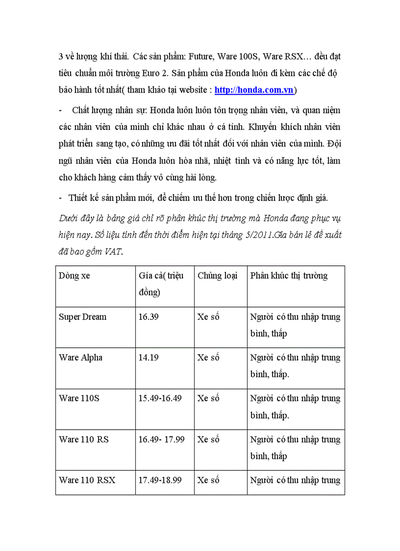 image for page Các bước định giá tại Công ty Honda Việt Nam
