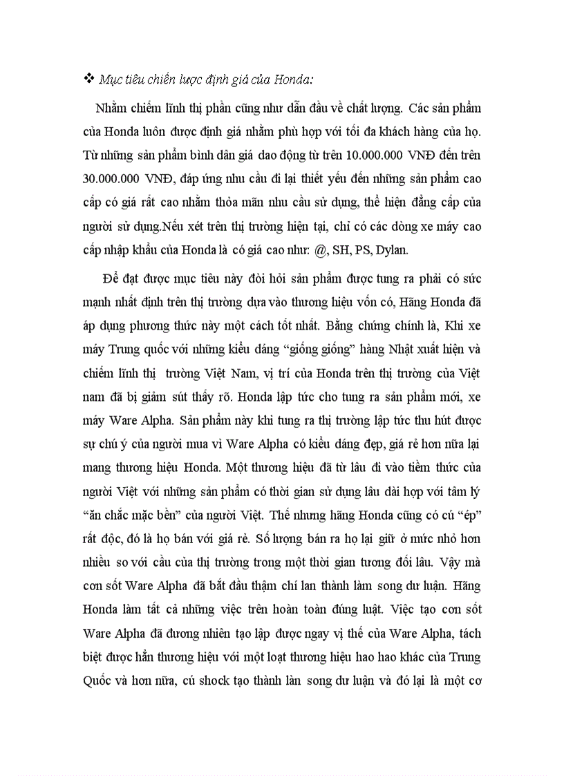 image for page Các bước định giá tại Công ty Honda Việt Nam