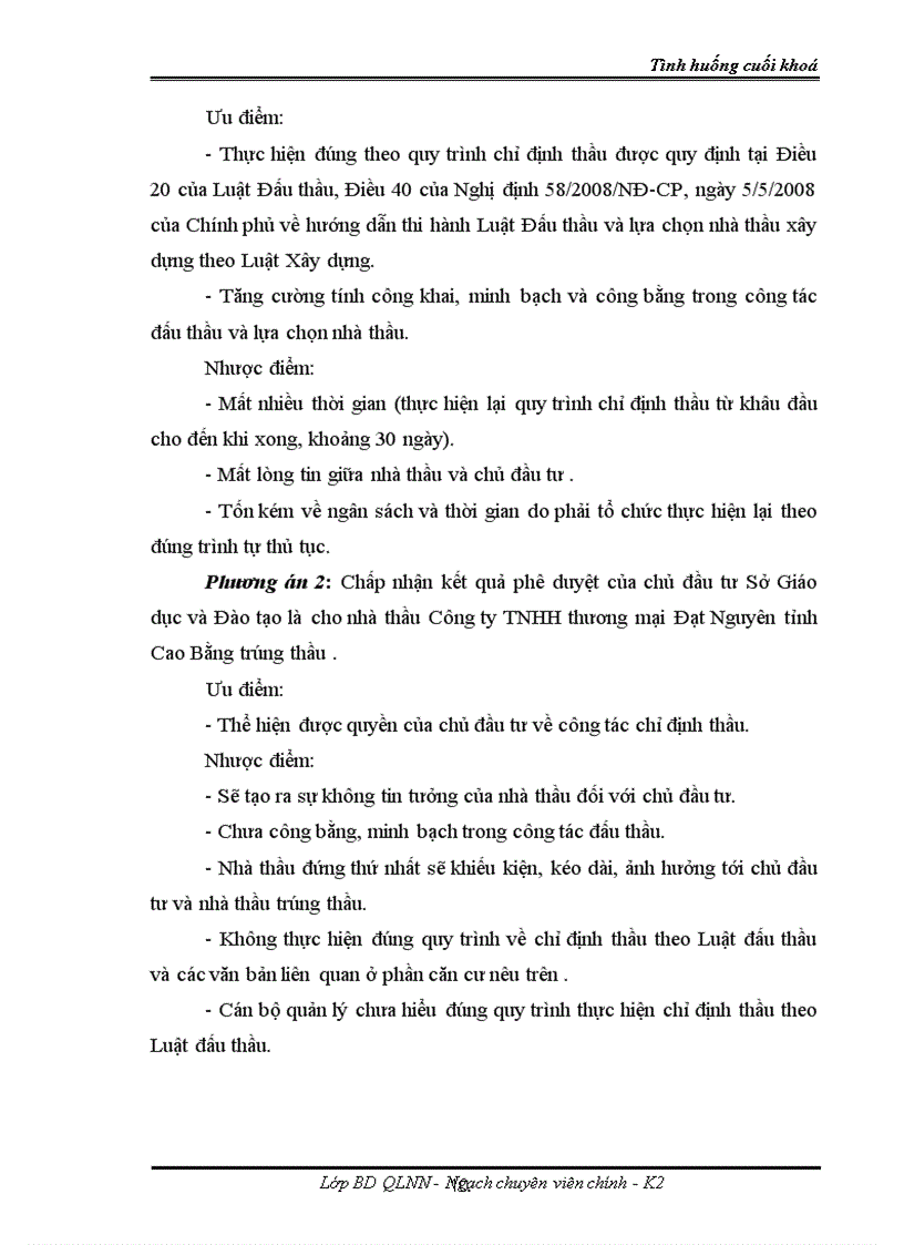 image for page Bài tập tình huống và đáp án Giải quyết sai phạm trong chỉ định thầu mua sắm thiết bị máy vi tính tại Sở giáo dục và Đào tạo tỉnh Cao Bằng