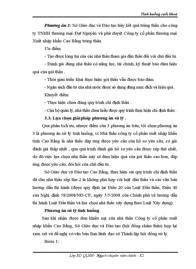 image for page Bài tập tình huống và đáp án Giải quyết sai phạm trong chỉ định thầu mua sắm thiết bị máy vi tính tại Sở giáo dục và Đào tạo tỉnh Cao Bằng