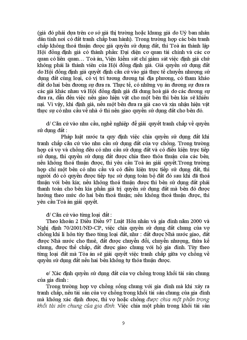 image for page Tiểu luận quyền sử dụng đất của vợ chồng và việc giải quyết các tranh chấp giữa vợ chồng liên quan đến quyền sử dụng đất