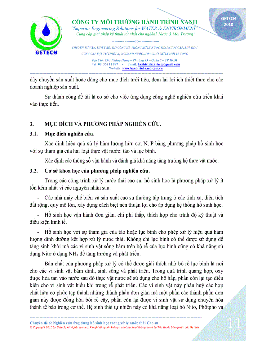 image for page Ứng dụng hồ sinh học trong xử lý nước thải chế biến mủ cao su