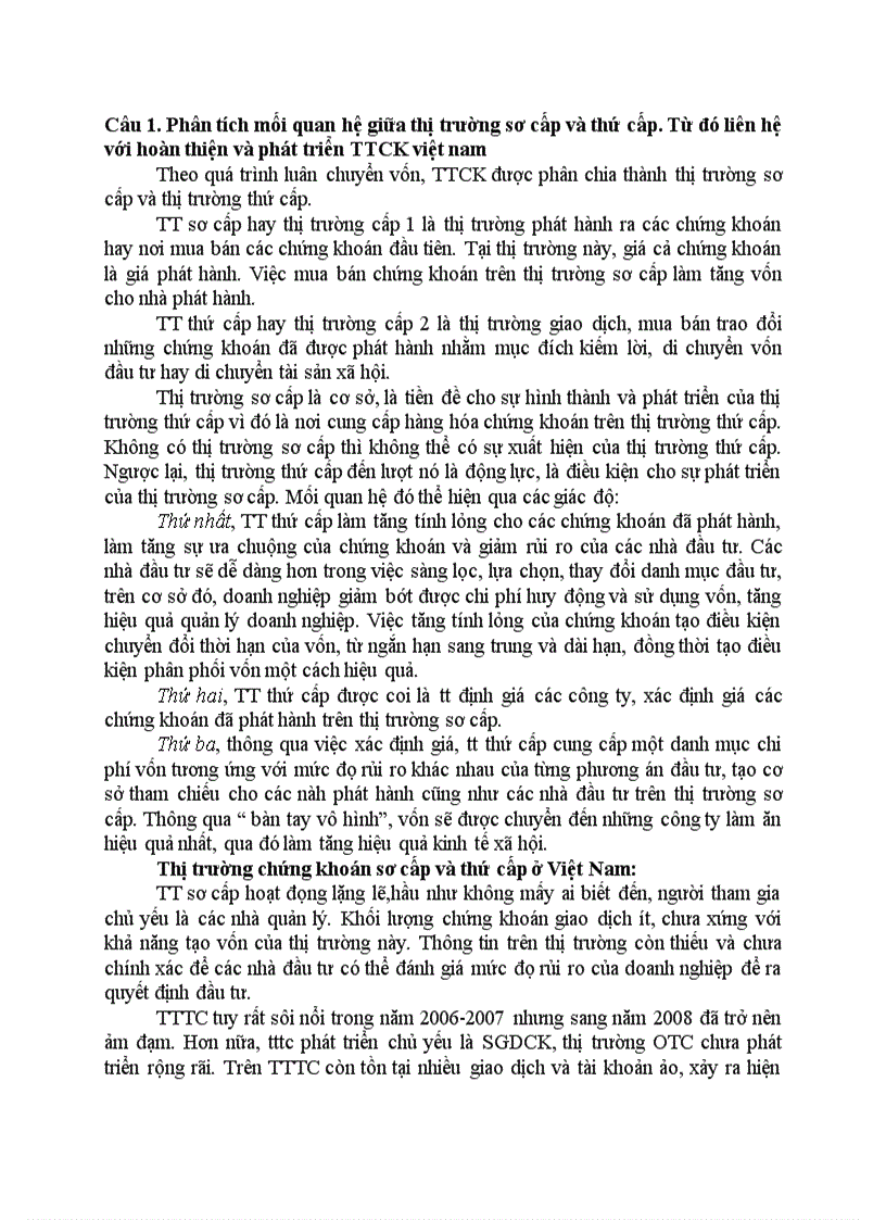 image for page Phân tích mối quan hệ giữa thị trường sơ cấp và thứ cấp