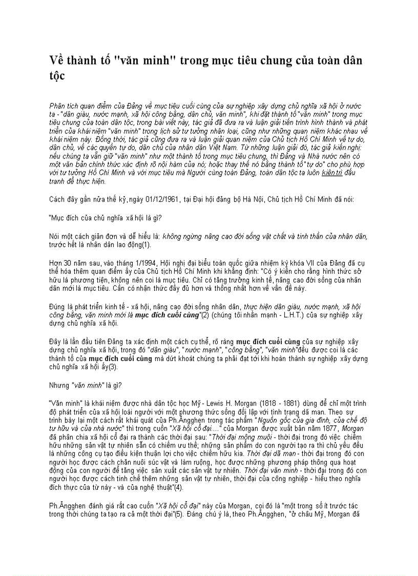 image for page Về thành tố văn minh trong mục tiêu chung của toàn dân tộc