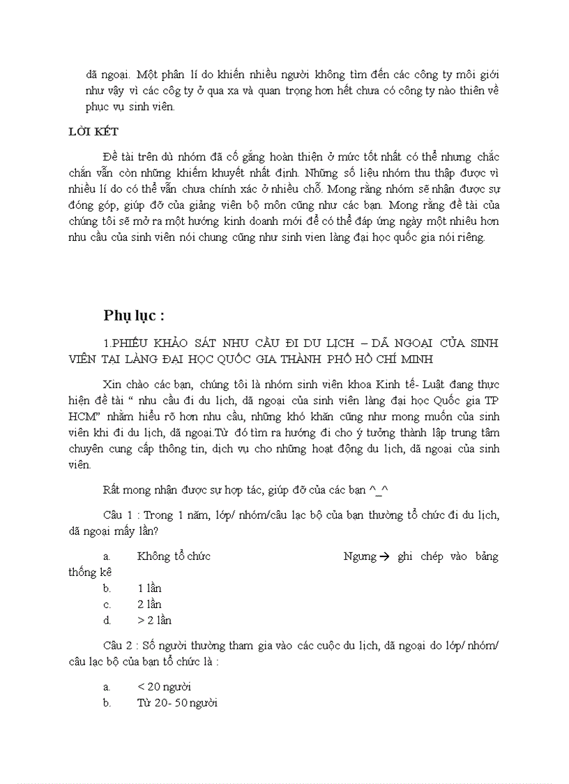 image for page Khảo sát nhu cầu đi du lịch dã ngoại của sinh viên làng đại học quốc gia thành phố hồ chí minh