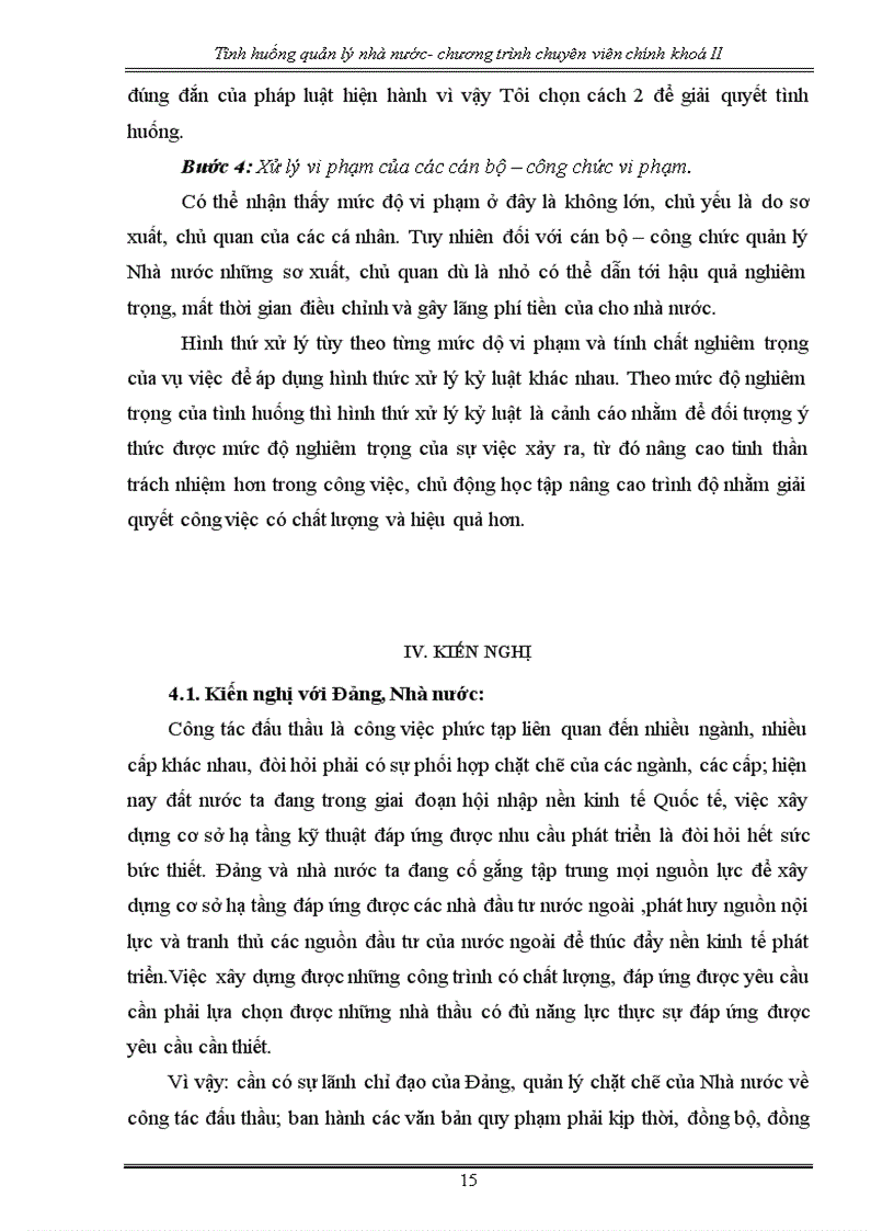 image for page Bài tập Tình huống và đáp án Tình huống quản lý nhà nước chương trình chuyên viên chính khoá II phê duyệt đấu thầu