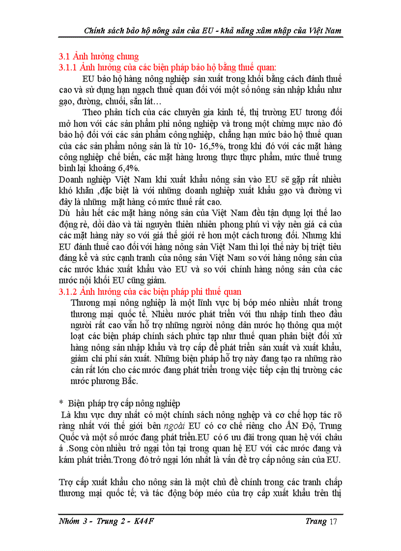 image for page Chính sách bảo hộ nông sản của eu khả năng xâm nhập của việt nam