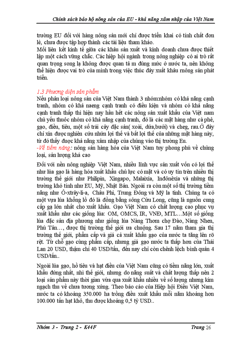 image for page Chính sách bảo hộ nông sản của eu khả năng xâm nhập của việt nam